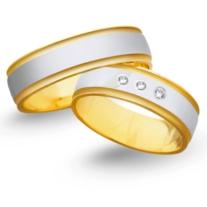 Obrączki ślubne z żółtego i białego złota 6mm - O2K/012