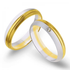 Obrączki ślubne z żółtego i białego złota 4mm - O2K/051