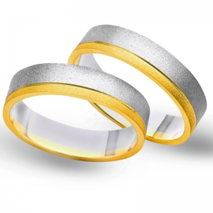 Obrączki ślubne z żółtego i białego złota 5mm - O2K/052