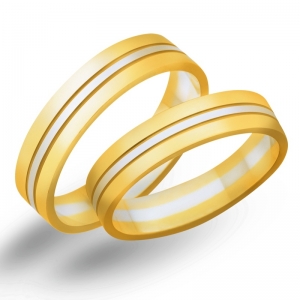 Obrączki ślubne z żółtego i białego złota 5mm - O2K/055